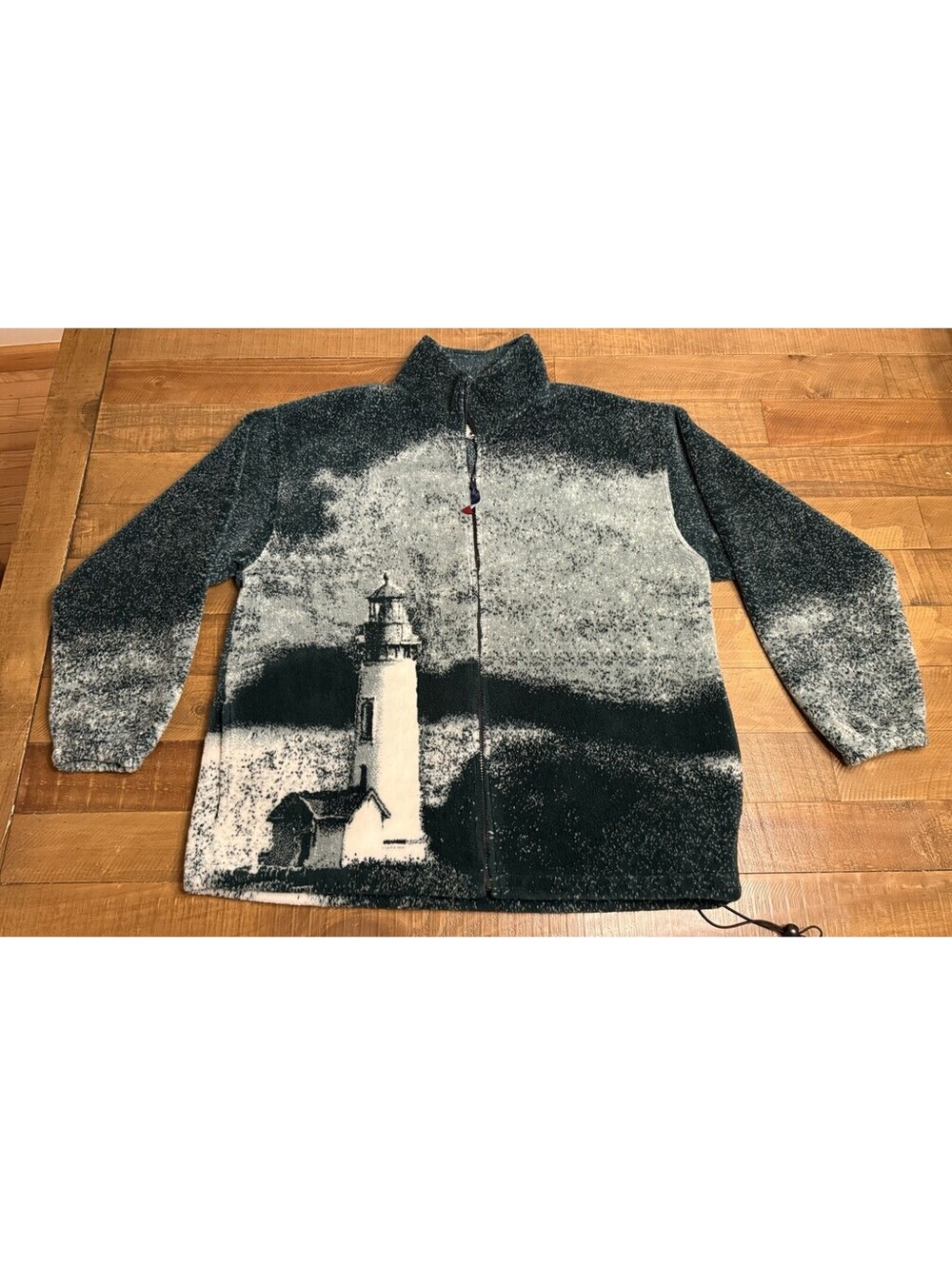 Rare AOP Big Chill Full Zip Fleece Size 2XL Lighthouse USA Made Vintage 90’s